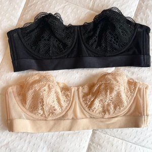 $90 LIVELY Strapless/Convertible Demi Bras (Set of 2 - RETAIL $45 EACH)